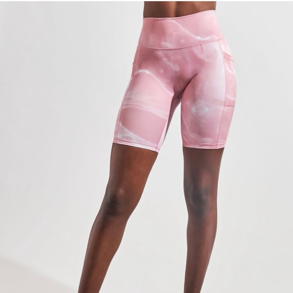 BuffBunny Pink Marble Bike Shorts